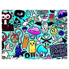 Graffiti Pop Art Crazy Retro Two Sides Premium Plush Fleece Blanket (extra Small) by Bedest