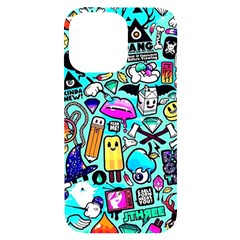 Graffiti Pop Art Crazy Retro Iphone 14 Pro Max Black Uv Print Case by Bedest