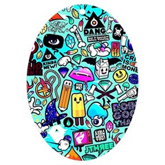 Graffiti Pop Art Crazy Retro Uv Print Acrylic Ornament Oval by Bedest