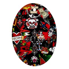 Graffiti Tatoo Skate Art Boom Ornament (oval) by Bedest