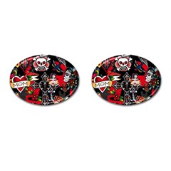 Graffiti Tatoo Skate Art Boom Cufflinks (oval) by Bedest