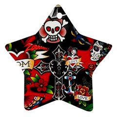 Graffiti Tatoo Skate Art Boom Star Ornament (two Sides)