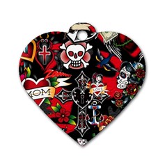 Graffiti Tatoo Skate Art Boom Dog Tag Heart (one Side) by Bedest