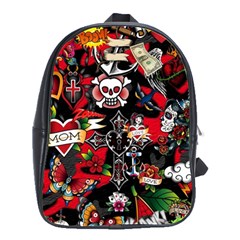 Graffiti Tatoo Skate Art Boom School Bag (large) by Bedest