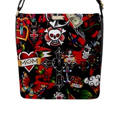 Graffiti Tatoo Skate Art Boom Flap Closure Messenger Bag (l) by Bedest