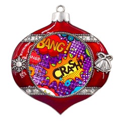 Crash Bang Adventure Time Art Boom Graffiti Metal Snowflake And Bell Red Ornament by Bedest