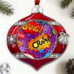 Crash Bang Adventure Time Art Boom Graffiti Metal Snowflake And Bell Red Ornament Front