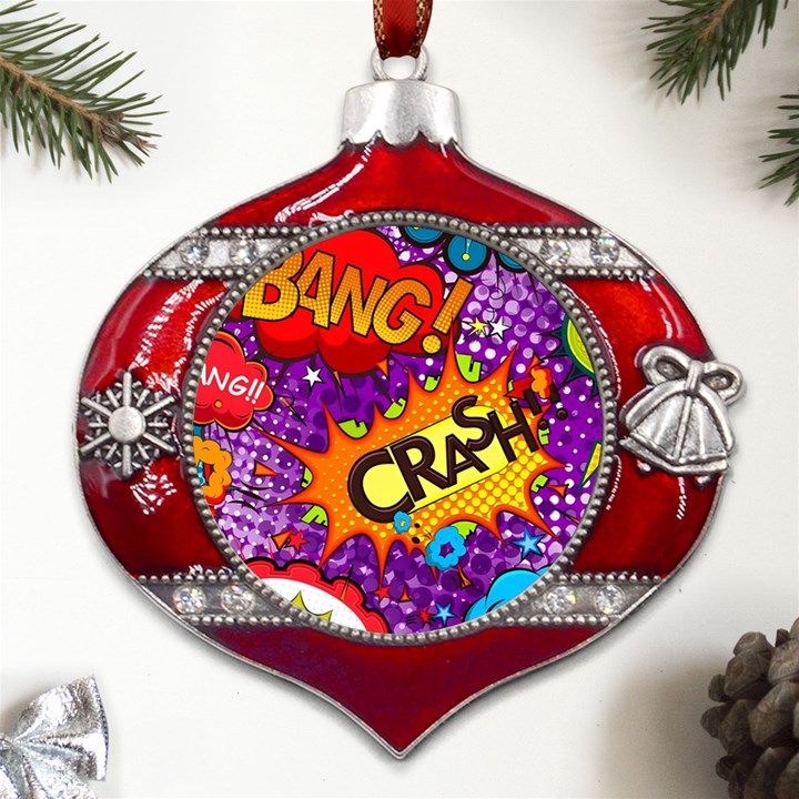 Crash Bang Adventure Time Art Boom Graffiti Metal Snowflake And Bell Red Ornament