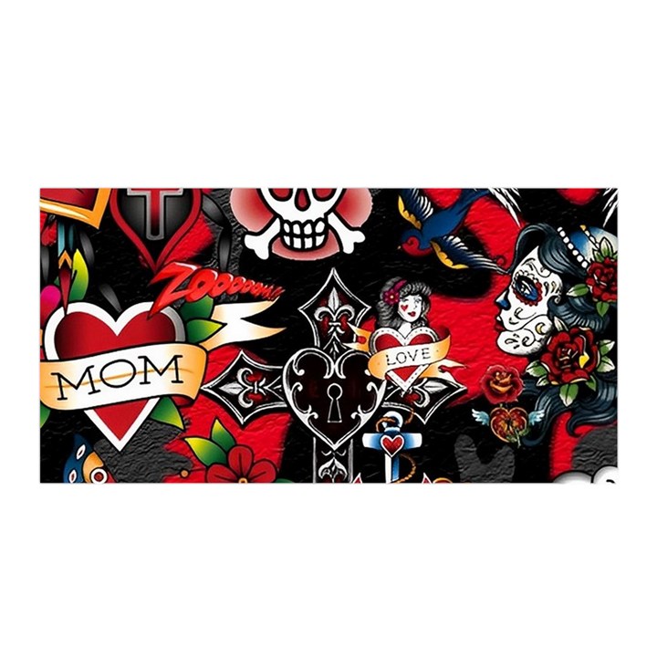 Graffiti Tatoo Skate Art Boom Satin Wrap 35  x 70 