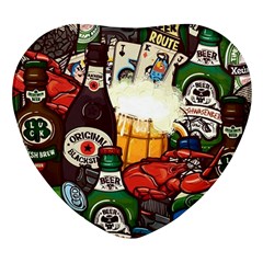 Graffiti Go Art Heart Glass Fridge Magnet (4 Pack) by Bedest