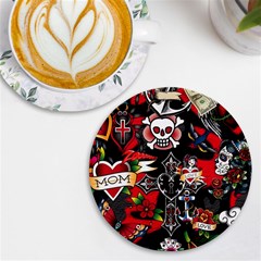 Graffiti Tatoo Skate Art Boom Uv Print Round Tile Coaster by Bedest