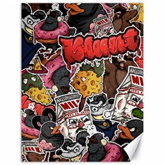 Stickerbomb Crazy Graffiti Graphite Monster Canvas 18  X 24  by Bedest