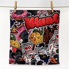 Stickerbomb Crazy Graffiti Graphite Monster Face Towel by Bedest