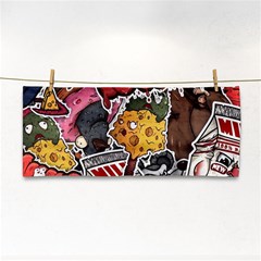 Stickerbomb Crazy Graffiti Graphite Monster Hand Towel by Bedest