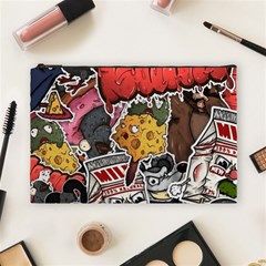 Stickerbomb Crazy Graffiti Graphite Monster Cosmetic Bag (large) by Bedest