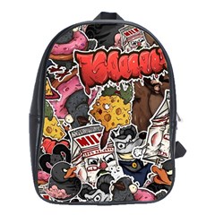 Stickerbomb Crazy Graffiti Graphite Monster School Bag (xl) by Bedest