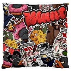 Stickerbomb Crazy Graffiti Graphite Monster Standard Premium Plush Fleece Cushion Case (one Side) by Bedest