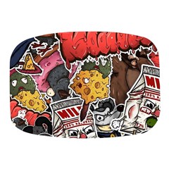 Stickerbomb Crazy Graffiti Graphite Monster Mini Square Pill Box by Bedest