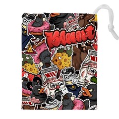 Stickerbomb Crazy Graffiti Graphite Monster Drawstring Pouch (5xl) by Bedest