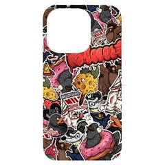 Stickerbomb Crazy Graffiti Graphite Monster Iphone 14 Pro Black Uv Print Case by Bedest