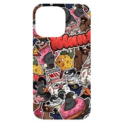 Stickerbomb Crazy Graffiti Graphite Monster Iphone 14 Pro Max Black Uv Print Case by Bedest