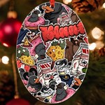 Stickerbomb Crazy Graffiti Graphite Monster UV Print Acrylic Ornament Oval Front