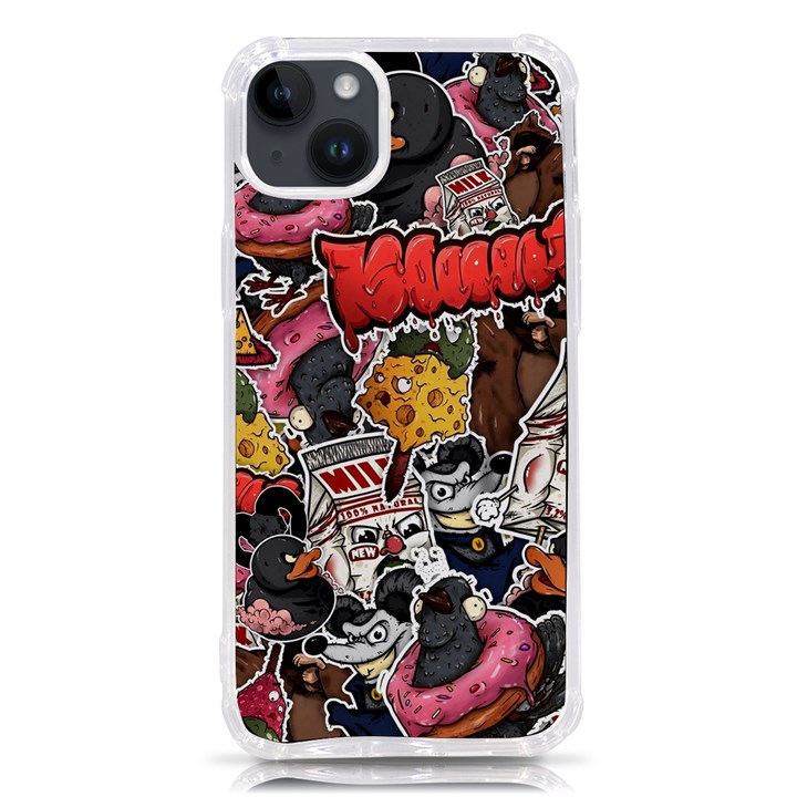 Stickerbomb Crazy Graffiti Graphite Monster iPhone 14 Plus TPU UV Print Case