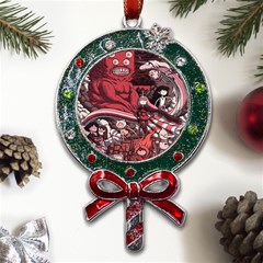 Adventure Time Cartoon Metal X mas Lollipop With Crystal Ornament by Bedest