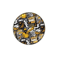 Boom Bang Art Crazy Drawing Graffiti Hello Retro Sayings Yellow Hat Clip Ball Marker (4 Pack) by Bedest