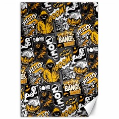 Boom Bang Art Crazy Drawing Graffiti Hello Retro Sayings Yellow Canvas 20  X 30  by Bedest