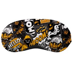 Boom Bang Art Crazy Drawing Graffiti Hello Retro Sayings Yellow Sleep Mask by Bedest