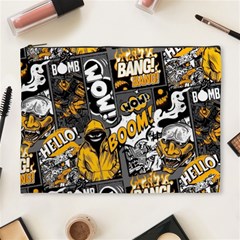 Boom Bang Art Crazy Drawing Graffiti Hello Retro Sayings Yellow Cosmetic Bag (xl) by Bedest