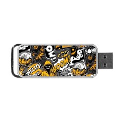 Boom Bang Art Crazy Drawing Graffiti Hello Retro Sayings Yellow Portable Usb Flash (one Side) by Bedest