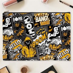 Boom Bang Art Crazy Drawing Graffiti Hello Retro Sayings Yellow Cosmetic Bag (xxxl) by Bedest