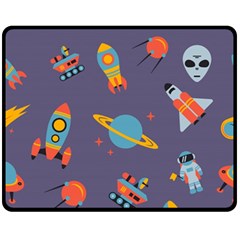 Space Seamless Patterns Fleece Blanket (medium)