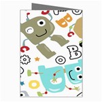 Seamless Pattern Vector With Funny Robots Cartoon Greeting Card Right