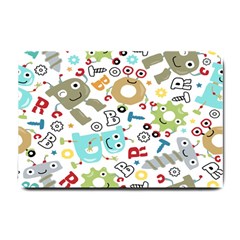 Seamless Pattern Vector With Funny Robots Cartoon Small Doormat by Hannah976