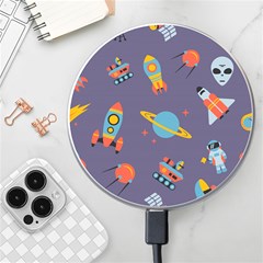 Space Seamless Patterns Wireless Fast Charger(white) by Hannah976