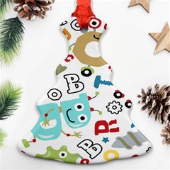 Seamless Pattern Vector With Funny Robots Cartoon Christmas Tree Ornament (two Sides) by Hannah976