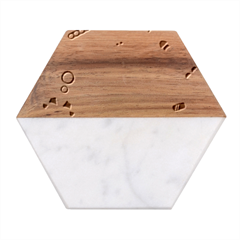 Space Seamless Patterns Marble Wood Coaster (hexagon)  by Hannah976