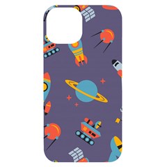 Space Seamless Patterns Iphone 14 Black Uv Print Case