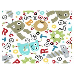 Seamless Pattern Vector With Funny Robots Cartoon Two Sides Premium Plush Fleece Blanket (extra Small) by Hannah976