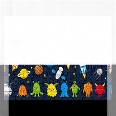 Big Set Cute Astronauts Space Planets Stars Aliens Rockets Ufo Constellations Satellite Moon Rover V Rectangular Jigsaw Puzzl by Hannah976