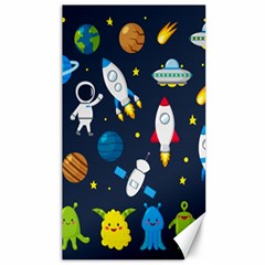 Big Set Cute Astronauts Space Planets Stars Aliens Rockets Ufo Constellations Satellite Moon Rover V Canvas 40  X 72  by Hannah976