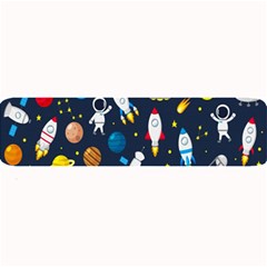 Big Set Cute Astronauts Space Planets Stars Aliens Rockets Ufo Constellations Satellite Moon Rover V Large Bar Mat by Hannah976