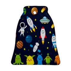 Big Set Cute Astronauts Space Planets Stars Aliens Rockets Ufo Constellations Satellite Moon Rover V Ornament (bell) by Hannah976