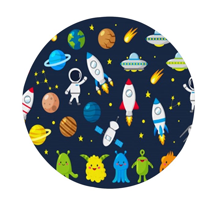 Big Set Cute Astronauts Space Planets Stars Aliens Rockets Ufo Constellations Satellite Moon Rover V Mini Round Pill Box