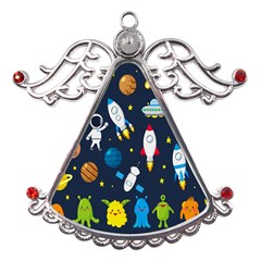 Big Set Cute Astronauts Space Planets Stars Aliens Rockets Ufo Constellations Satellite Moon Rover V Metal Angel With Crystal Ornament by Hannah976