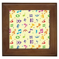 Seamless Pattern Musical Note Doodle Symbol Framed Tile by Hannah976