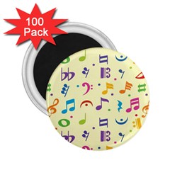 Seamless Pattern Musical Note Doodle Symbol 2 25  Magnets (100 Pack)  by Hannah976